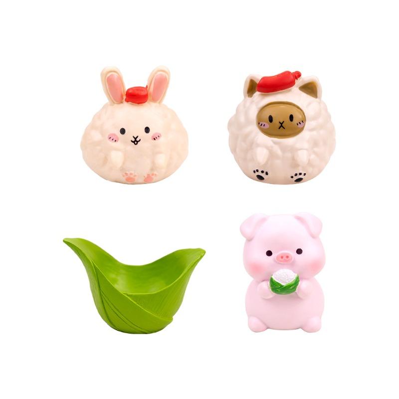 Cute Micro-landscape Dragon Boat Festival Zongzi Little Pig FoodToys DecorationsGifts Accessoriesand Small Desktop Ornaments