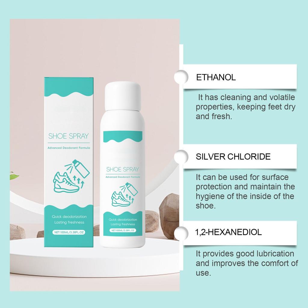 Schuhe und Socken Deodorant Schuhschrank Deodorant Fußgeruch Schuhe Deodorant, 100ml,