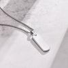 Vnox Mens Silver Color Bar Necklaces, Geometric Stainless Steel Pendant with Box Chain, Minimalst Metal Jewelry Gift for Him