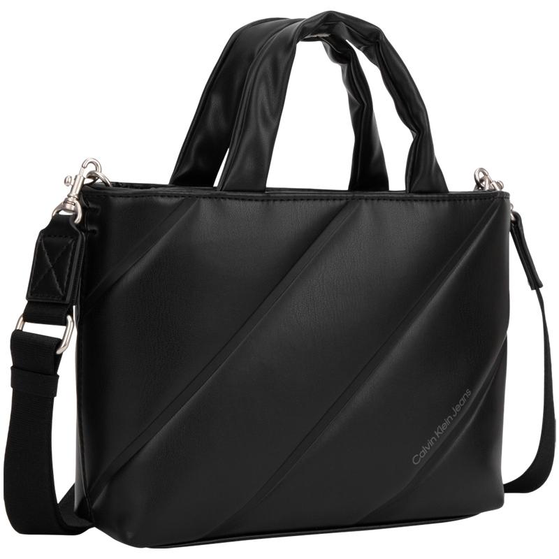 New CALVIN KLEIN Synthetic Material Detachable Shoulder Strap, One Shoulder Handbag, Tote Bag Women's Space Black DH3568-001