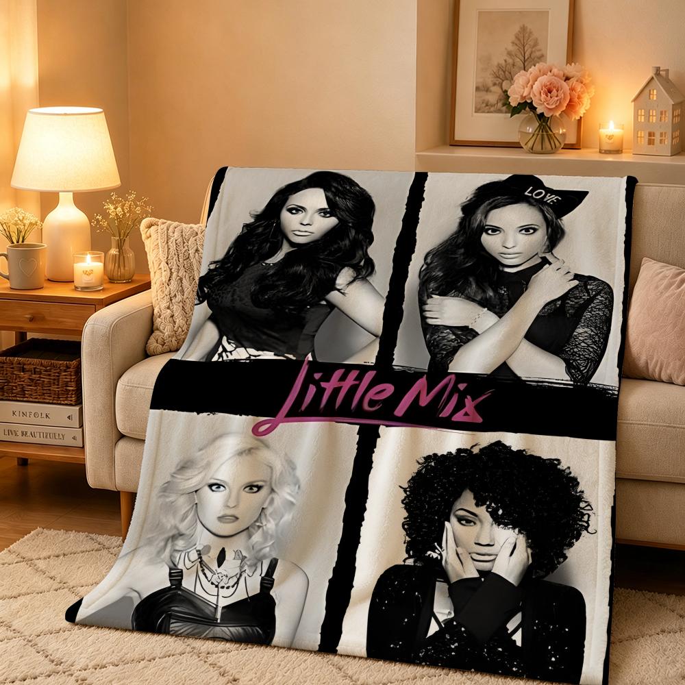 Music L-Little Mix Throw Warm And Soft Suitable For Bedroom Living Room Sofa Bed Office Travel Camping 75X95CM