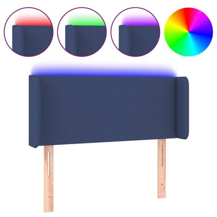 VidaXL Tête de Lit à LED Meuble de Chambre à Coucher Accessoire de Lit Simple Tête de Cadre de Lit Intérieur Bleu 3122944