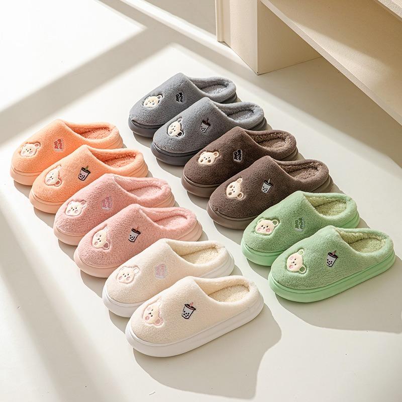 Herbst und Winter zu Hause verwenden Innen Wärme Leichte dick besohlte Paar Haar Hausschuhe Herren Haftschuhe