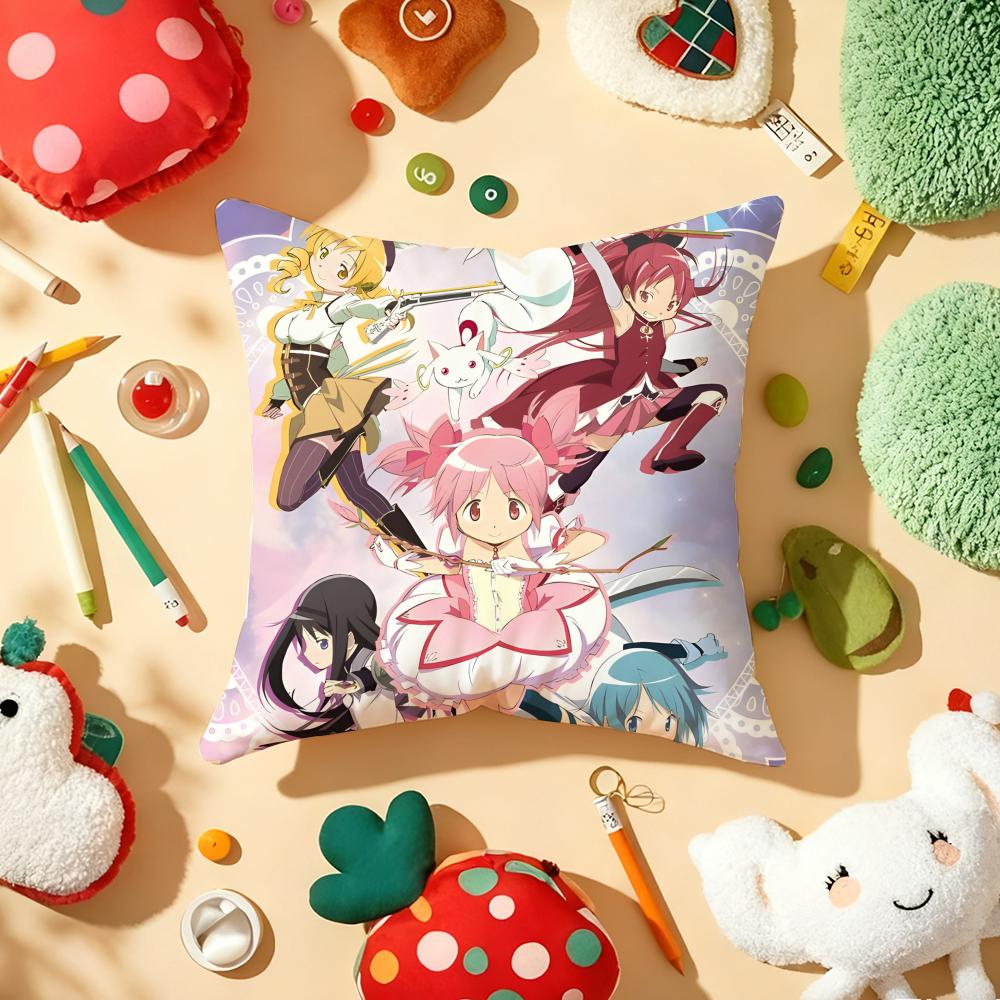 Cushion Cover Plush Fabric Soft DoubleSided Printed Sofa Warm Winter Home Gift Pillow Cover PPuella MMagi Madoka Magica