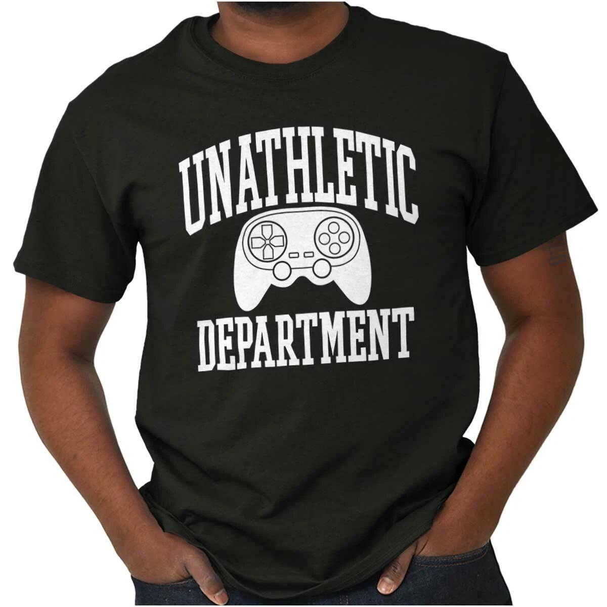 Funny Video Gamer Joke Unathletic Department Womens or Mens Crewneck T Shirt Tee XXXL