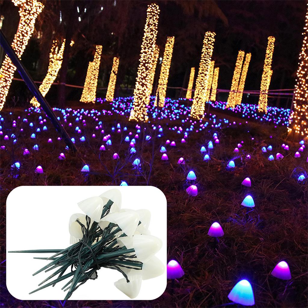 1 Set Mushroom-Shaped Lights Battery/Solar Energy/USB Interface Powered Lights Garden Lawn Waterproof Decor Lamp 3 Light Colors