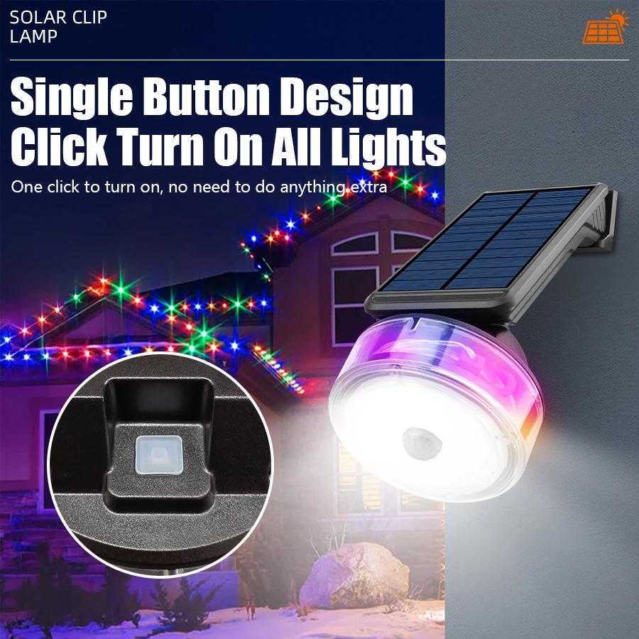 Solar Wall Light Motion Sensor Rotatable Design Built 1800mAh Battery Waterproof Color Changing String Outdoor Yard Decoration