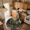Forest Deer,Round Area Rug,Carpet Rug for Living Room Bedroom Sofa Playroom Decor,Non-slip Floor Mat