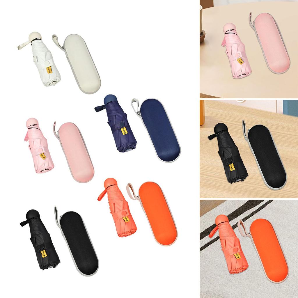 Folding Umbrella Strong Sun Protection with Black Coating Small Sun Umbrella
