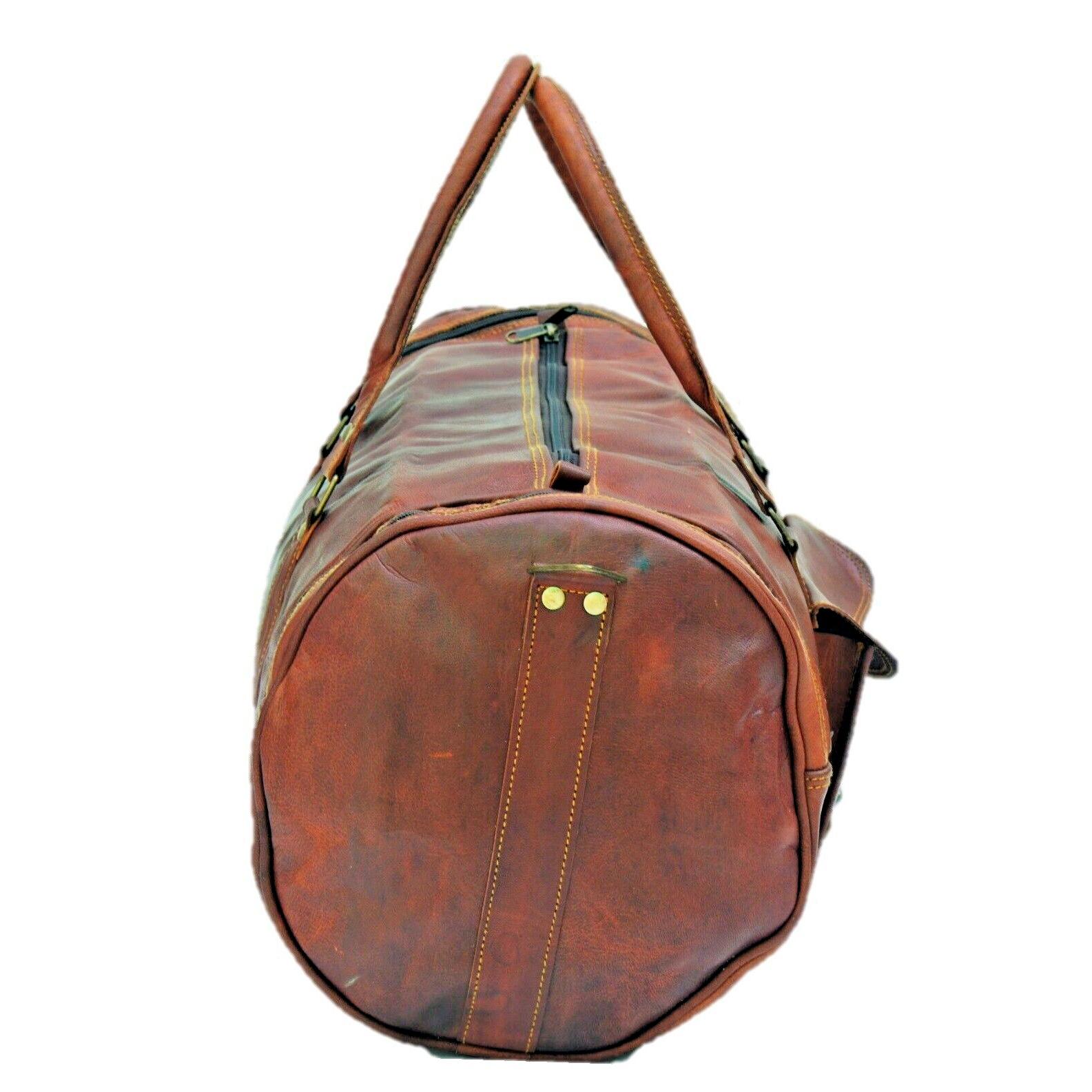 Sac Cuir Unisexe Grand Voyage Hommes Gym Bagages Duffel Nuit