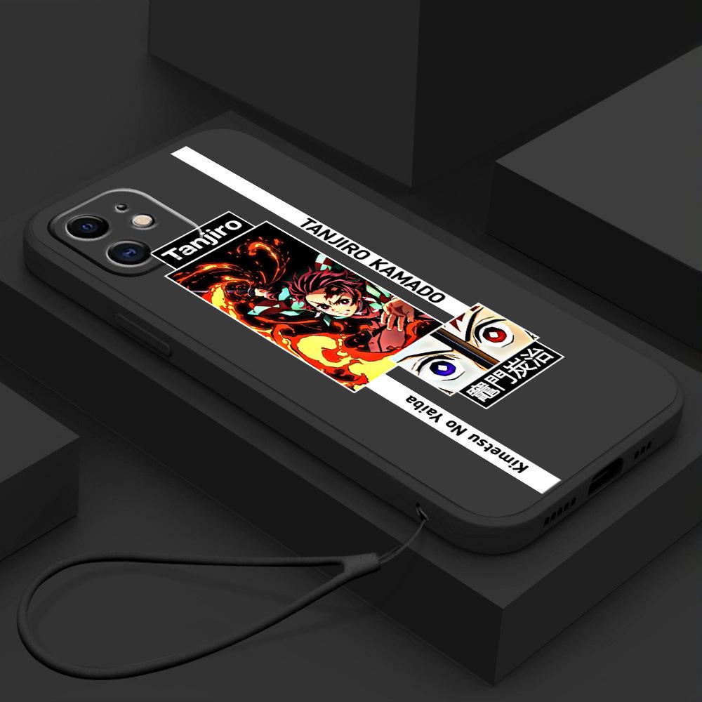 Samsung Galaxy A14 A24 A54 A34 pro iPhone 11 12 13 14 15 Pro Max Xiaomi Redmi 13C Huawei Měkký kryt na telefon s rovnými hranami NY2 Anime Demon Slayer