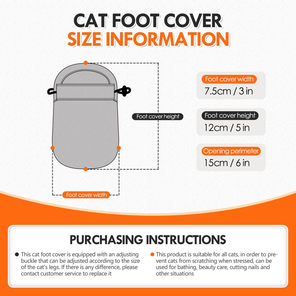 Adjustable Drawstring Anti-Scratch Cat Boots, Waterproof Pet Paw Cover for Bathing & Nail Cutting