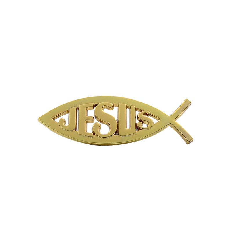 3D Premium Jesus Fish Symbol Logo for Car Motorcycle Engine Hood Fender Trunk Tail Rear Bonnet Nameplate Decal Emblem Badge Sticker