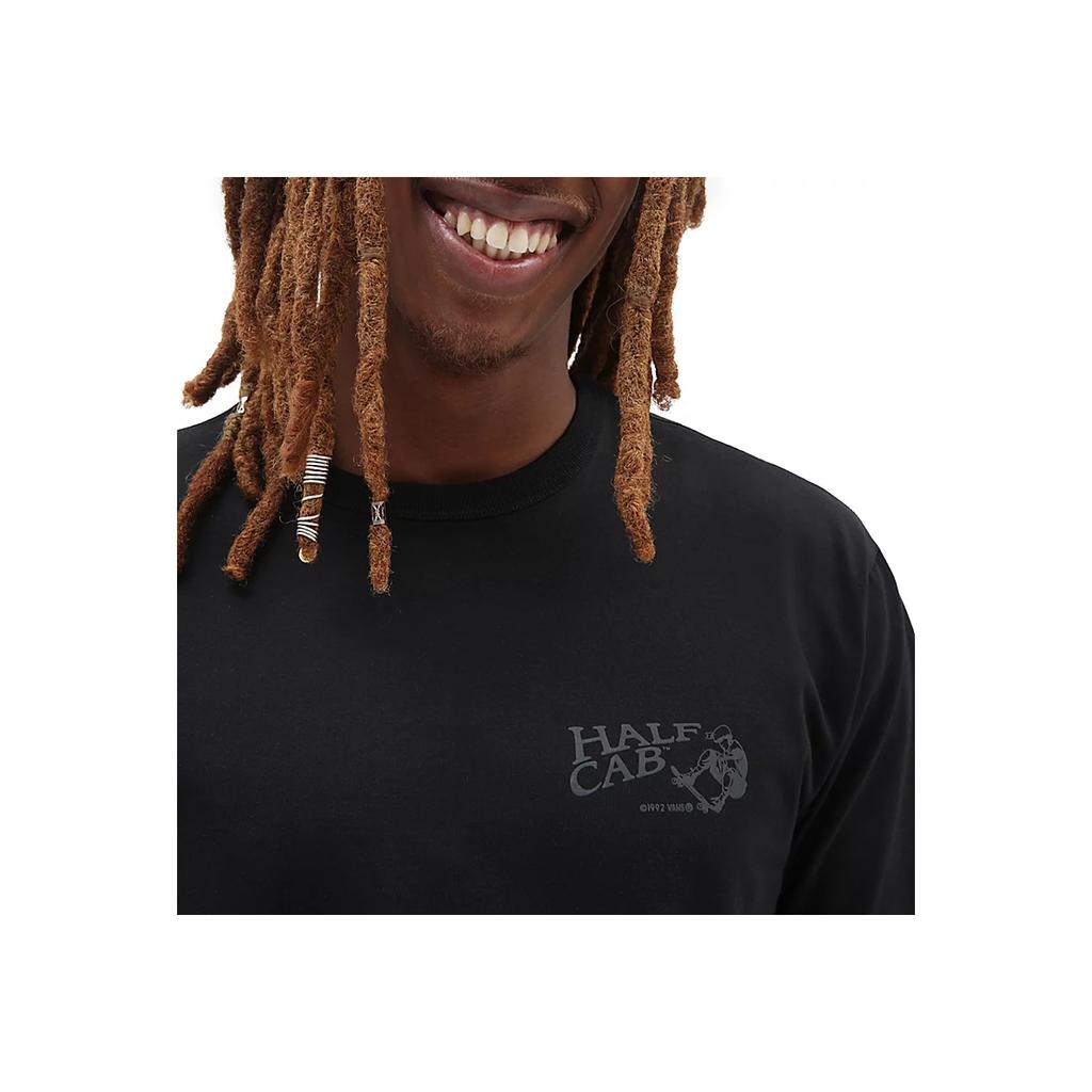 Vans Solid Color Logo And Letter Print Short Sleeve T-Shirt Unisex Tops Black VN000056BLK