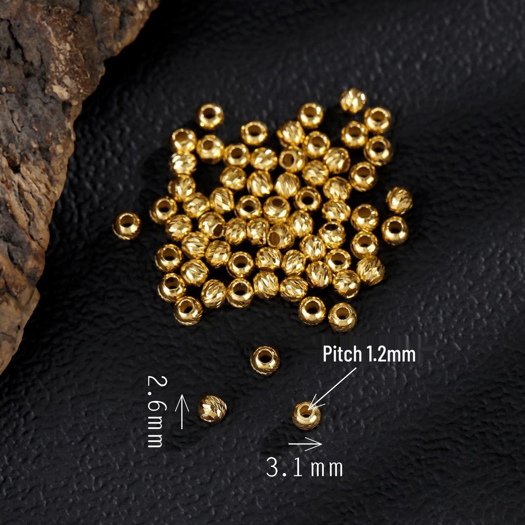 Argent Sterling S925 avec Perles Espacement Plaqué Or 24K pour Bijoux DIY
