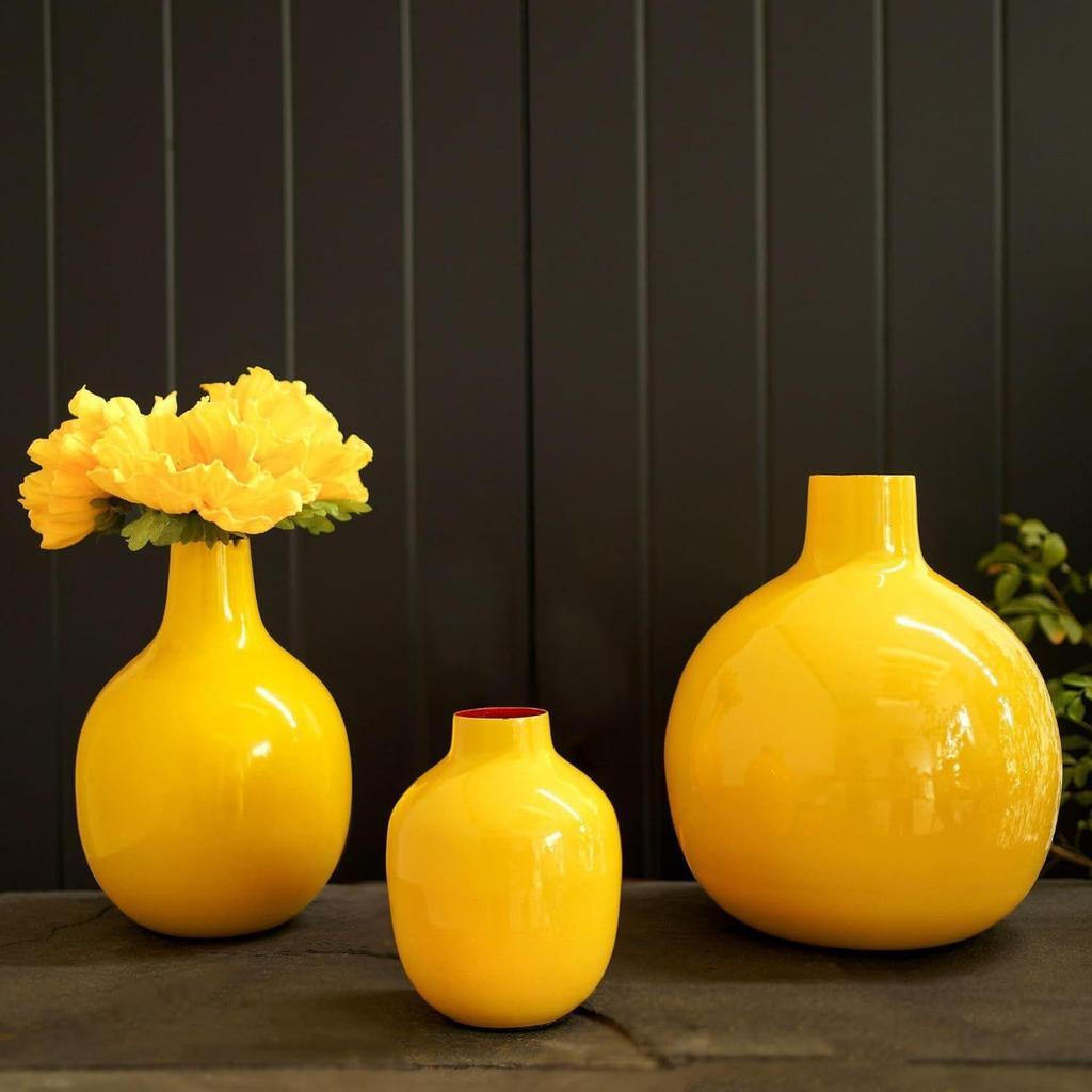 Blomvas i metall för heminredning Vardagsrum Kontor| Bordsprydnad Festivaler Födelsedag (Blomma ingår inte), Rund SET OM 03