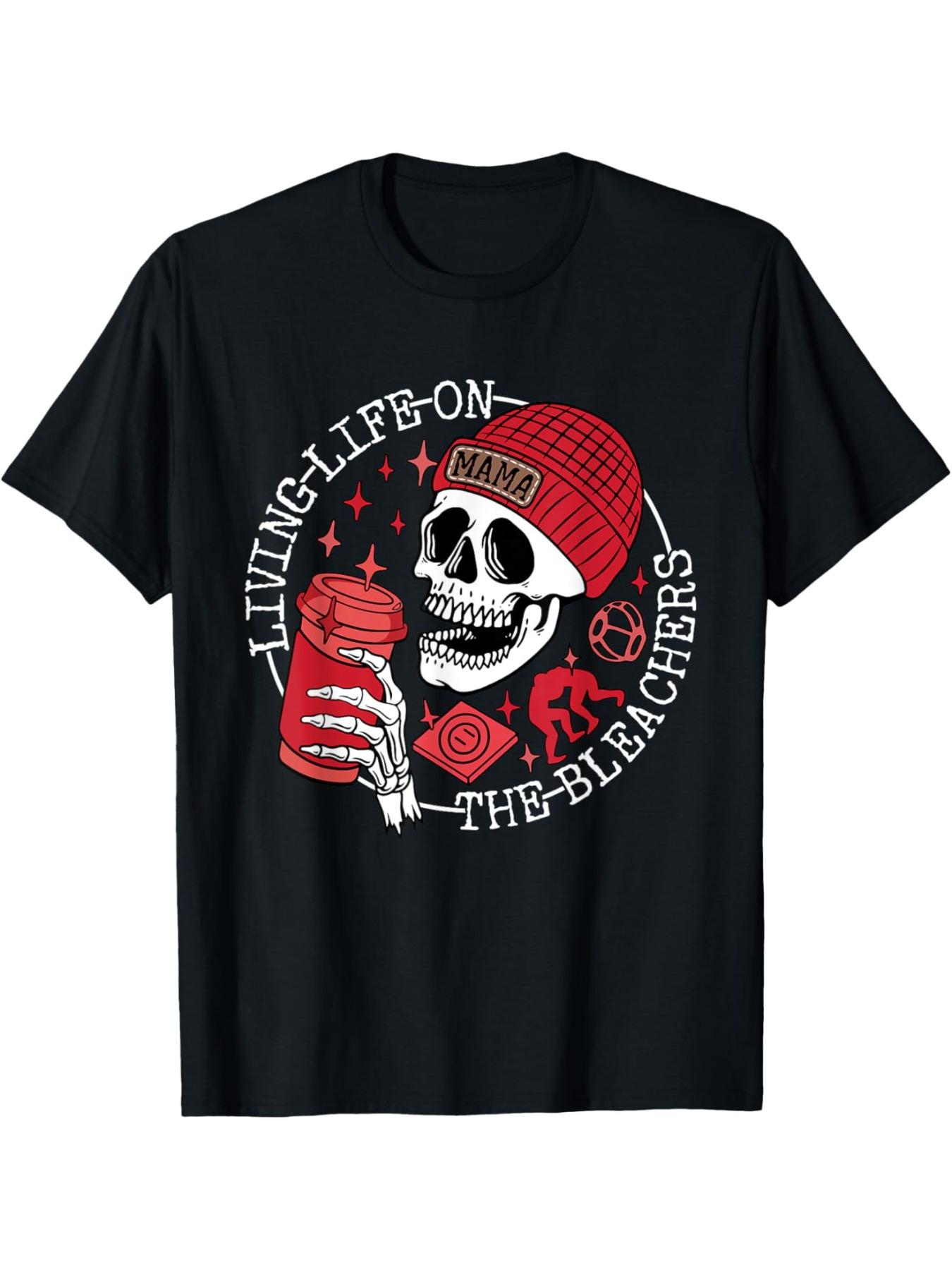Mama Skull Coffee Skeleton Wrestling T-shirt L
