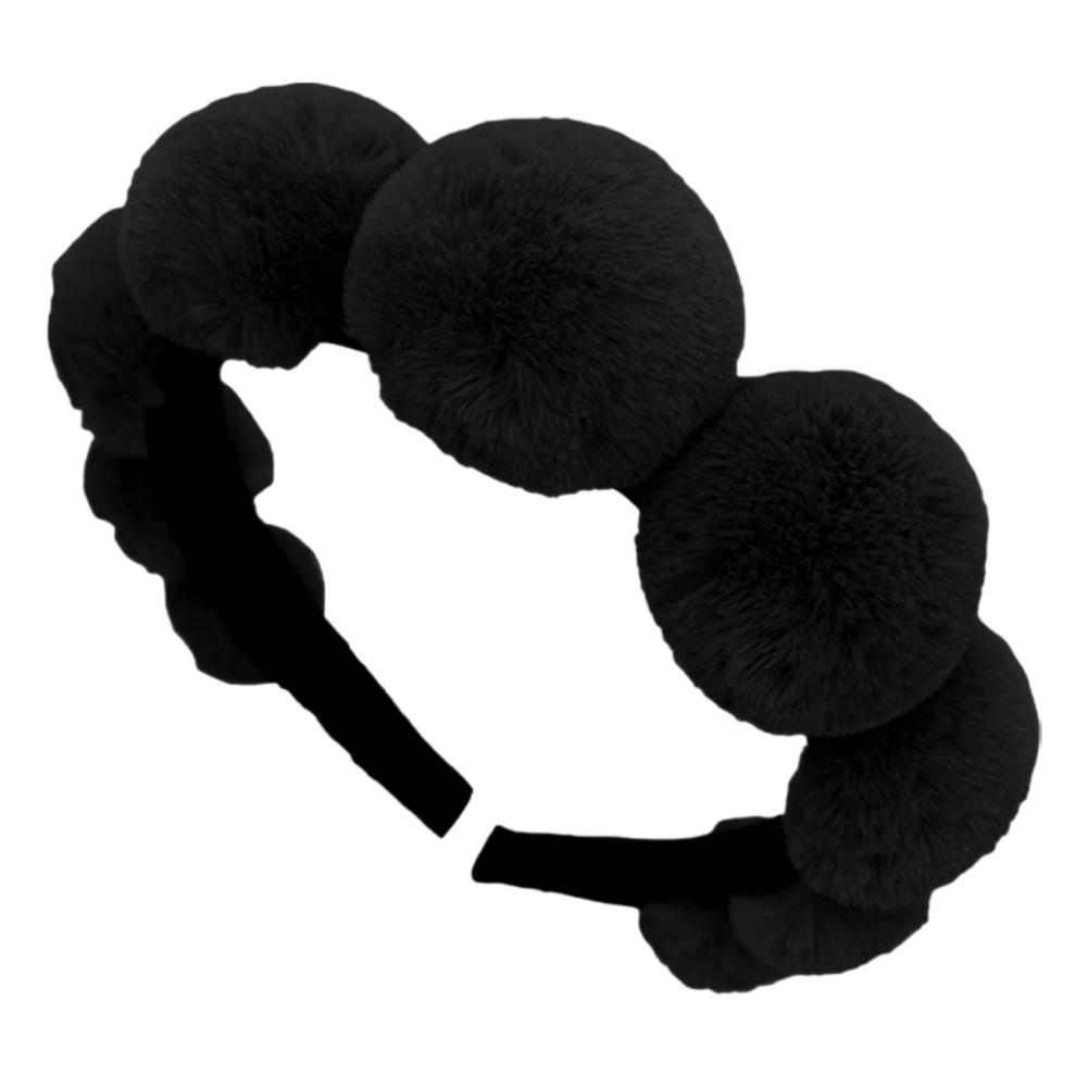 Winter Rabbit Fur Headbands for Women Girls Elegant Faux Furry Headband High Forehead Headband Wide Hair Bands Hair Accessories