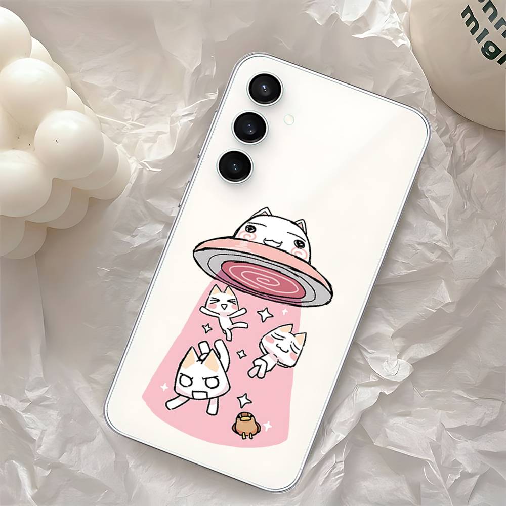 INS Cute T-Toro Inoue-S Cat Phone Case For Samsung Galaxy S25 S24 S23 S22 S21 FE Ultra Plus A32 A53 A13 A31 Soft Cover