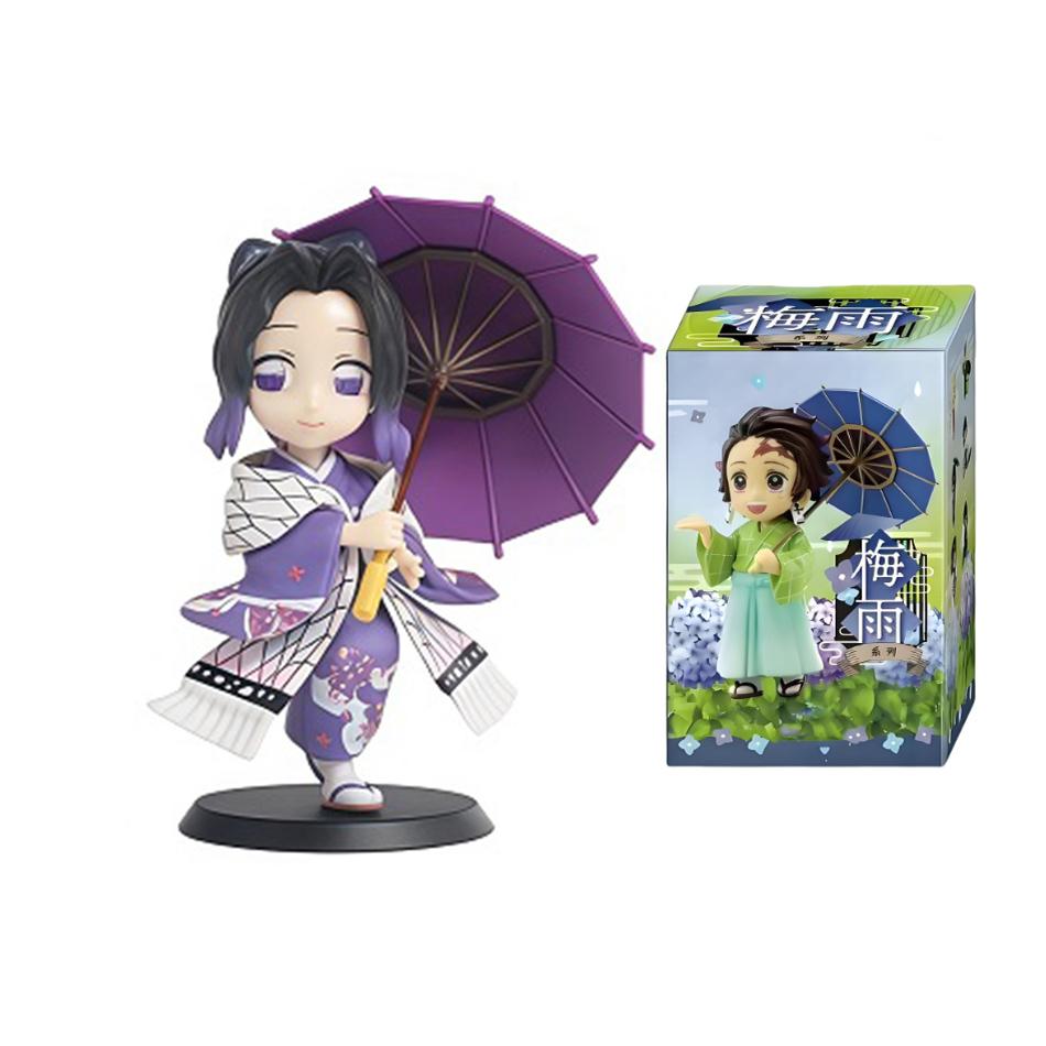 Demon Slayer blind box Plum Rain Series anime figure Tanjiro Kamado Nezuko Action Model Pvc Desktop Ornament Collection Toy Gift