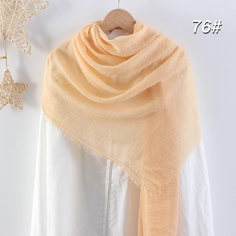 Sciarpa da donna in cotone lino seta - Per tutte le stagioni, colore unito, versatile foulard per testa e parasole