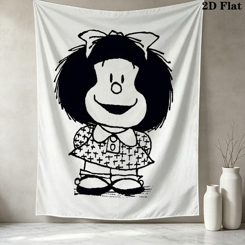 Mafalda Gobelin Ścienny Estetyczna Dekoracja Ścienna Drukowany Materiał Koc Dekoracyjne Gobeliny Do Sypialni Salonu Wystrój Domu