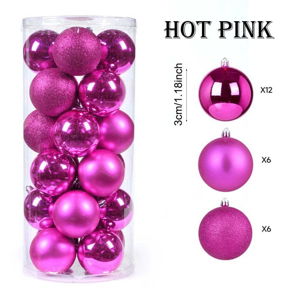 24pcs 3cm Christmas Balls Xmas Tree Ornaments Gold Red Green Christmas Hanging Ball Tree Decorations Navidad New Year Home Decor