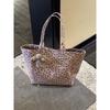 Women's New Autumn and Winter Large Capacity Daily Commuter All-match Hand Tote Bag Pink Leopard Canvas Shoulder Bag