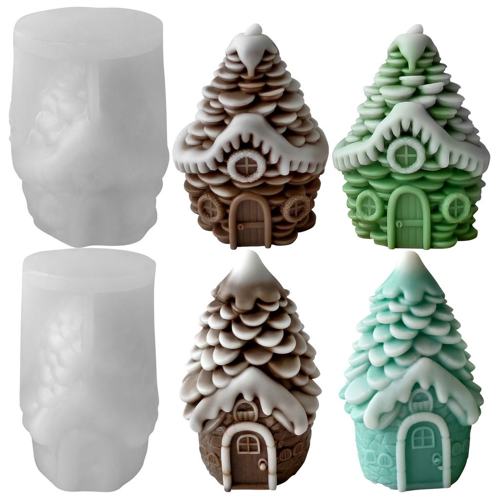 Christmas Candle Mold High-Temperature Resistance Pinecone Silicone Mold Handmade Candle Mold Elastic For Plaster Decorations