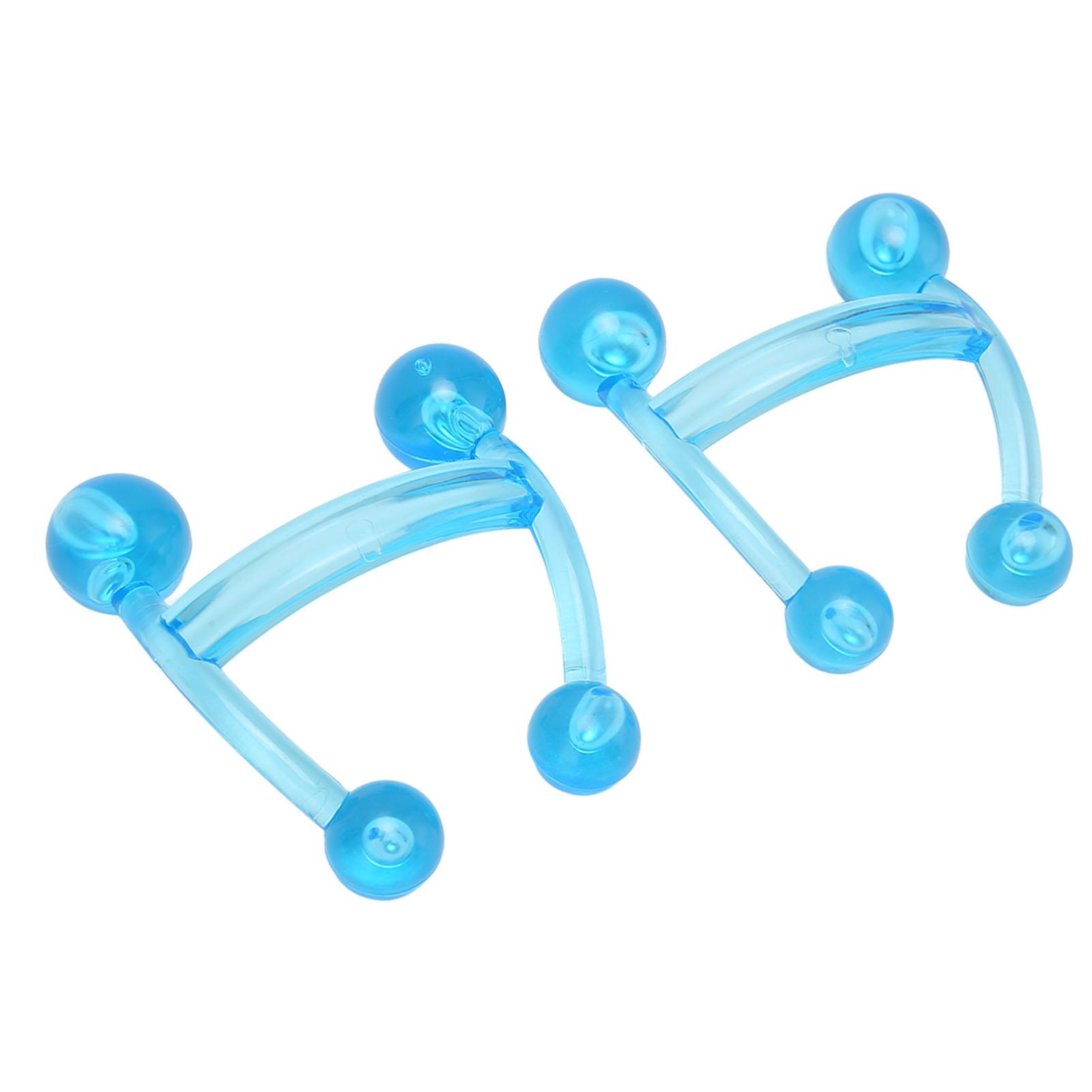 

2pcs Wrinkle Removal Manual Ball Handheld Massager Blue H Shaped Neck Back Waist Pressure Point Massage Tool