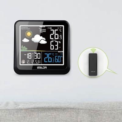  Wireless Weather Station Color LCD In/Outdoor Wall Thermometer Hygrometer Moon Phase Weather Forecast Trend Sensor Clock