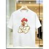 European Size Men's Cotton T-shirt Summer Crew Neck Short Sleeve Fun Print Design Muscular Rooster with Crossed Arms Casual, Machine Washable