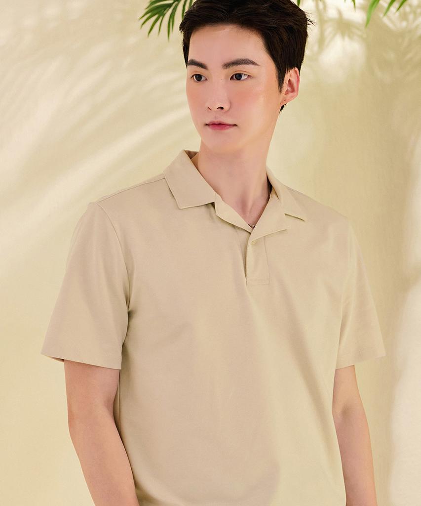 CHASECULT Men'S Modern Half-Open Collar Short Sleeve T-Shirt-Dbrk5712D0X