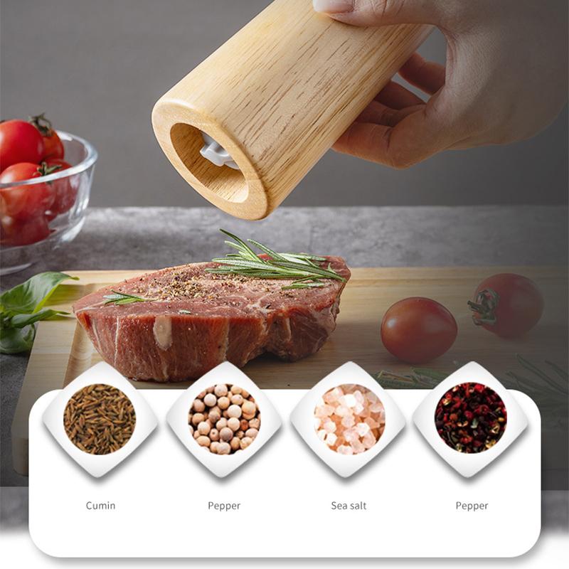 Nordic Style Manual Salt & Pepper Grinder - Adjustable Coarseness with Ceramic Core for Kitchen Seasoning Refillable Spice Mill