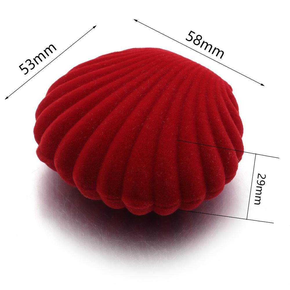 1PC Shell Shape Velvet Jewelry Box Earrings Ring Box Jewelry Storage Display Jewelry Package Case Jewelry Display Gift Case