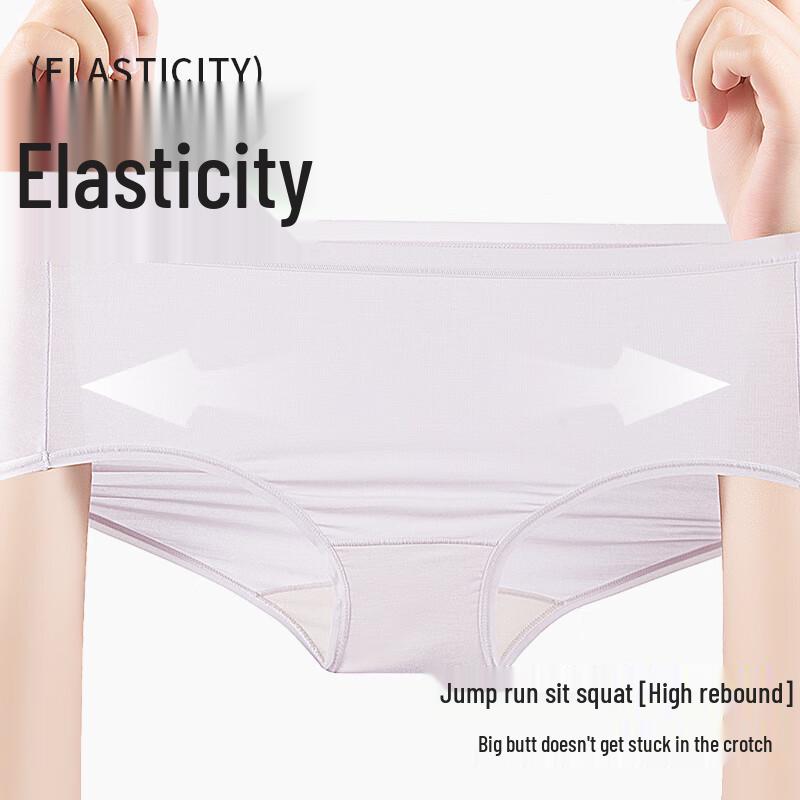 Yingzina Women's 60S Modal Seamless Antibacterial Briefs (4-Pack)