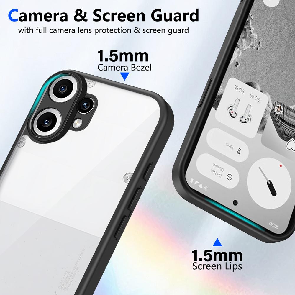 KEYSION Transparente Hülle für Nothing CMF Phone 2 Pro 1 Weiches Silikon + PC Klare Stoßfeste Handy-Rückabdeckung für CMF Phone 1 2 Pro