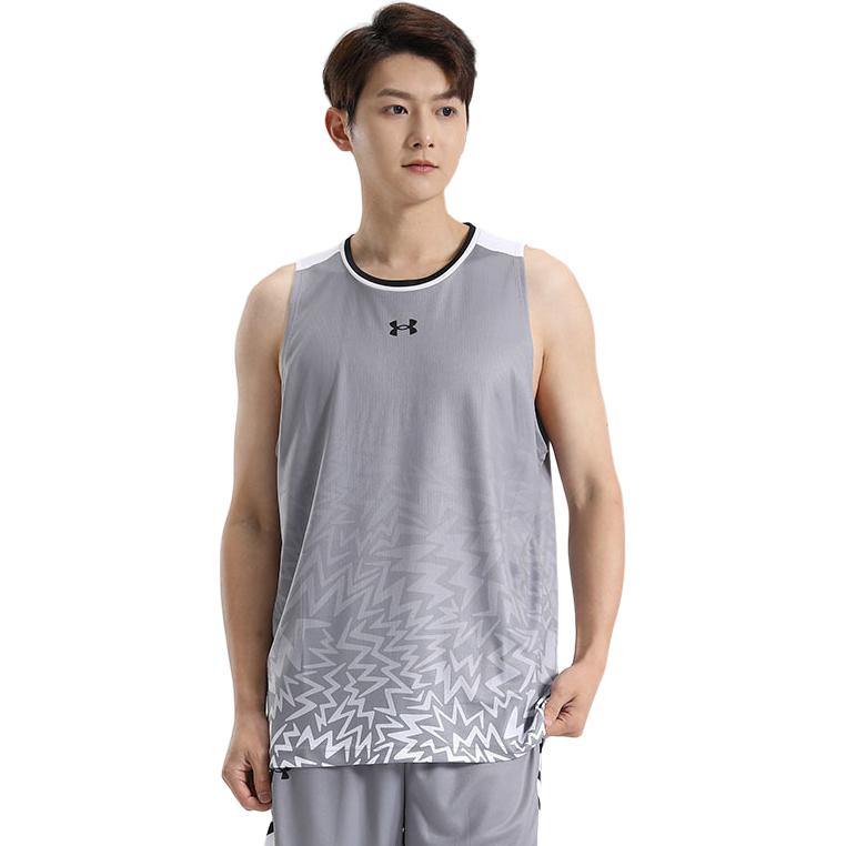 Under Armour Loose Running Moisture-Wicking Breathable Quick-Dry Sleeveless Tank Top Men Tops Gray 24500108-011