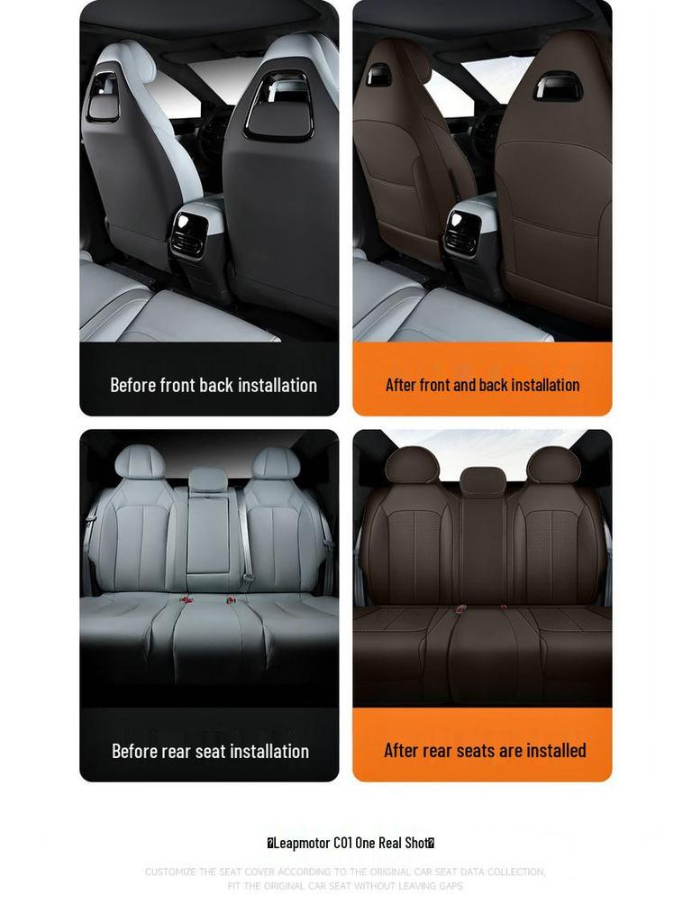 Leapmotor C01 Seat Cover - Breathable, Perforated Leather, 5-Seat, All-Season, Ice Silk Cushion 2022.
