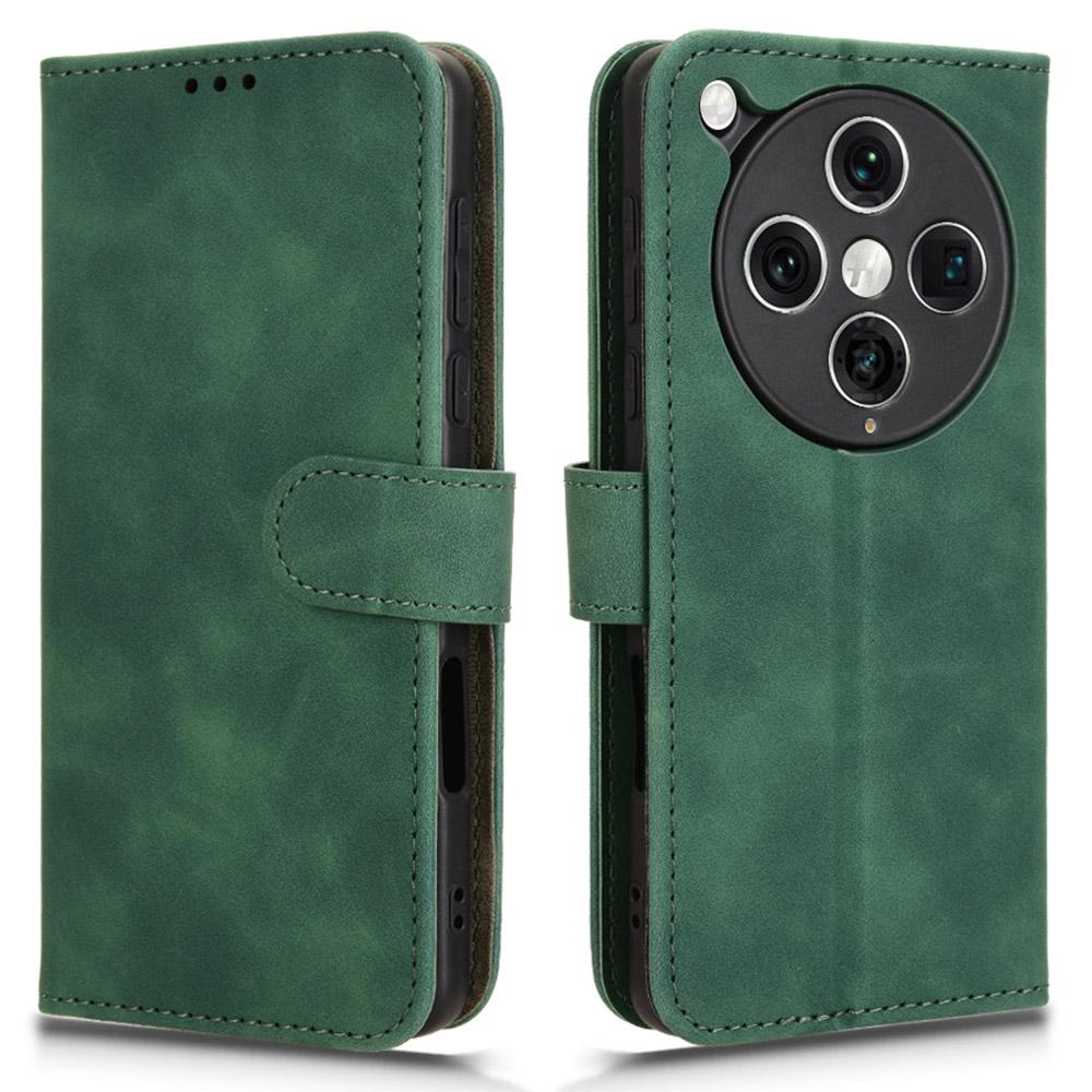 

For Oppo Find X8 Pro 5G Leather Case Skin-Feel Anti-Drop Wallet Flip Phone Cover Green