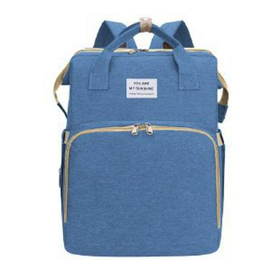 Portable Folding Mummy Bag: Lightweight, Large-Capacity Mother & Baby Backpack with Multi-purpose Bed Feature.