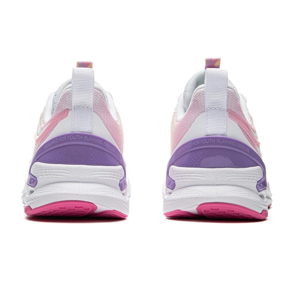 Li Ning Kids Running Shoes Comfortable Durable Casual Simple Kids sneaker Standard-White Peach-Blossom-Pink Light-Iris-Purple YKFU096-2