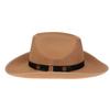 Unisex Western Cowboy Hat Wide Brim Roll‑Up Brim Double‑Top Felt Fedora Hat,10 Colors,Multiple Optional Detachable Hat Bands