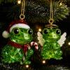 Faux Crystal Frog Ornaments 2026 Christmas Advent Calendar, 24 Day Countdown Box with Mini Animal Statues Ornaments, Festive Tree Hanging Decor,