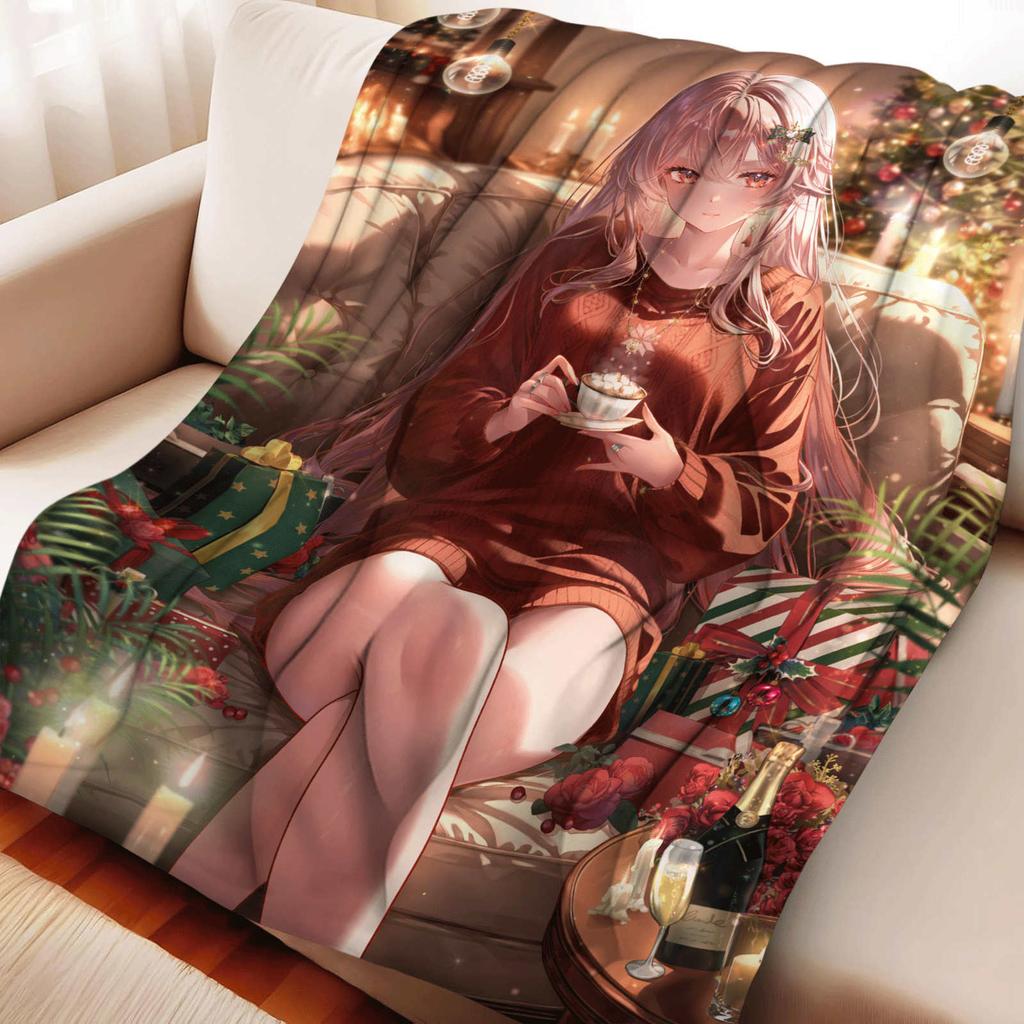 Cartoon Kitagawa Marin Furina Flannel Blanket Cover Warmth Soft Anime Blanket Multifunctional Decor Home Universal Blankets