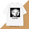 Ibuprofen Cat Meme T-shirt Men Causal Funny Cat Graphic T Shirts O Neck Mens Clothes Unisex Str
