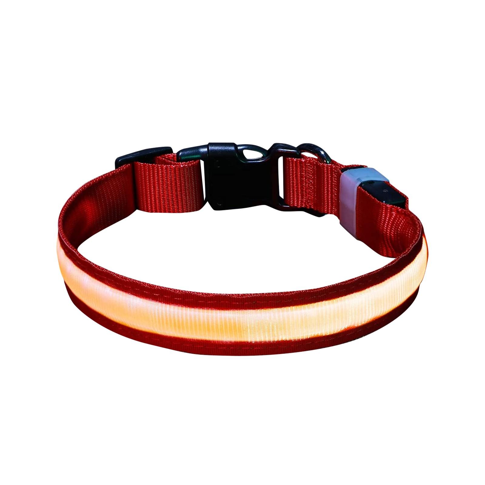 

LED Luminous Collar Dog Collar USB Rechargeable Pet Collar Luminous Neck Collar Luminous Dog Collar L червоний