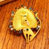 Irregular Lion Rhinestone Brooch Vintage Glaze Badge Pin Suit Accessories  Clothes Accessories