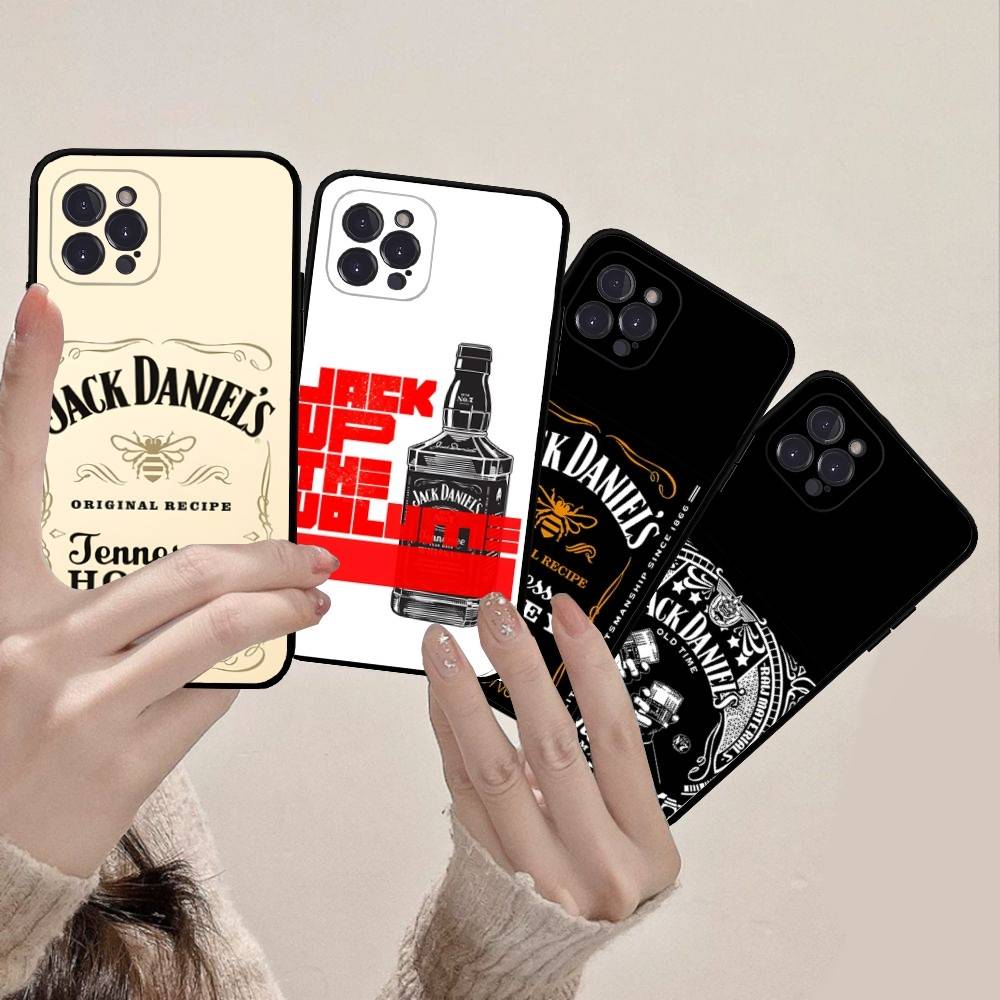 Logo Classico Whiskey J-Jack D-DanielS Per IPhone 17 16 15 14 13 12 11 Pro Max Plus Cover Nera Morbida Antiurto per Telefono