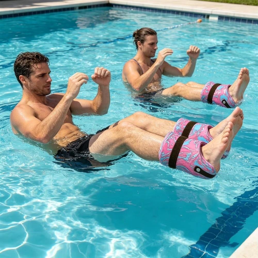 1Pair Lightweight Leg Float Bands Adjustable Swimming  Ankle Weights  for Pool Exercise